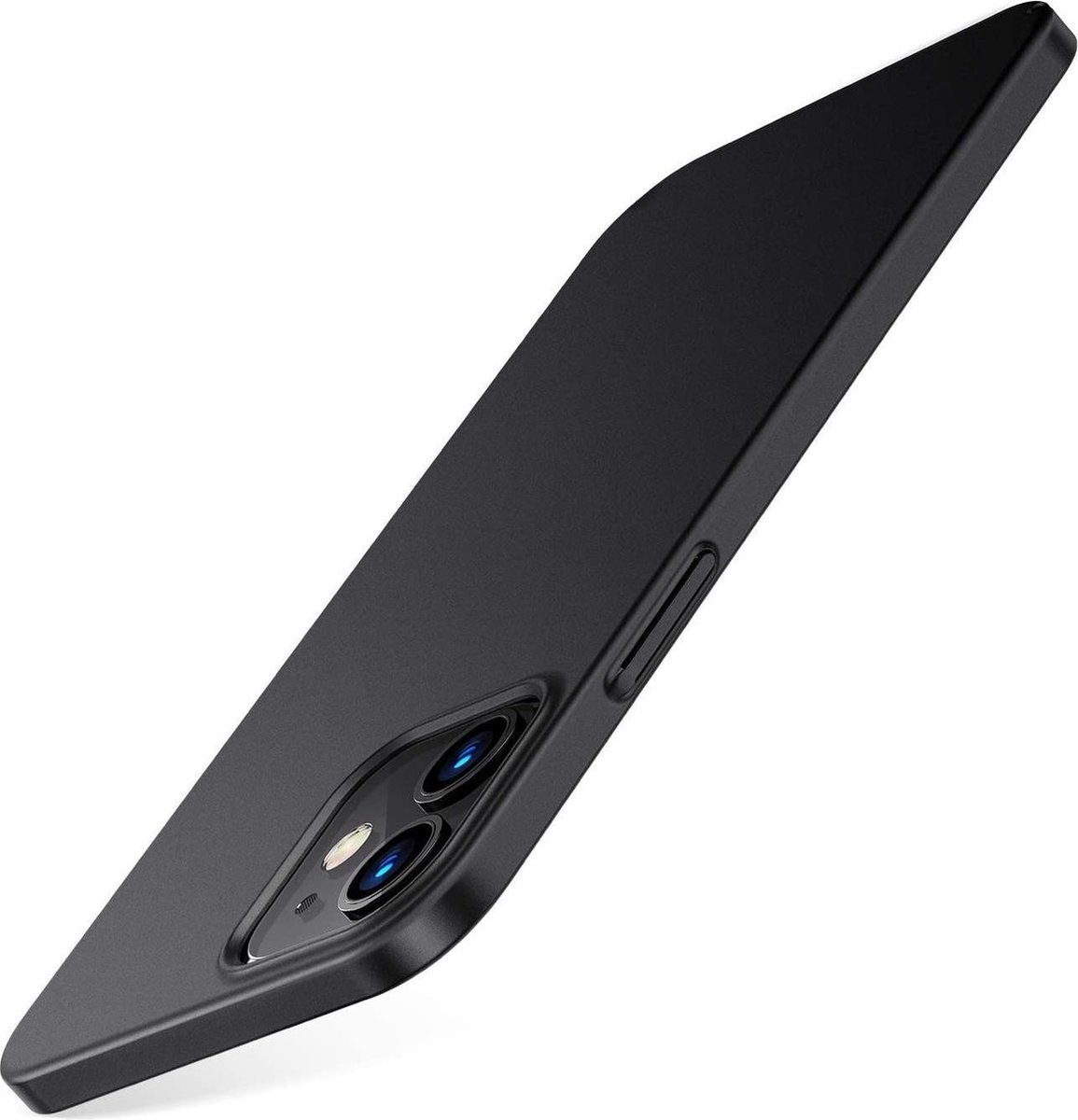 ShieldCase telefoonhoesje geschikt voor Apple iPhone 12 Mini ultra thin case - optimale bescherming - dun design - zwart + glazen Screen Protector