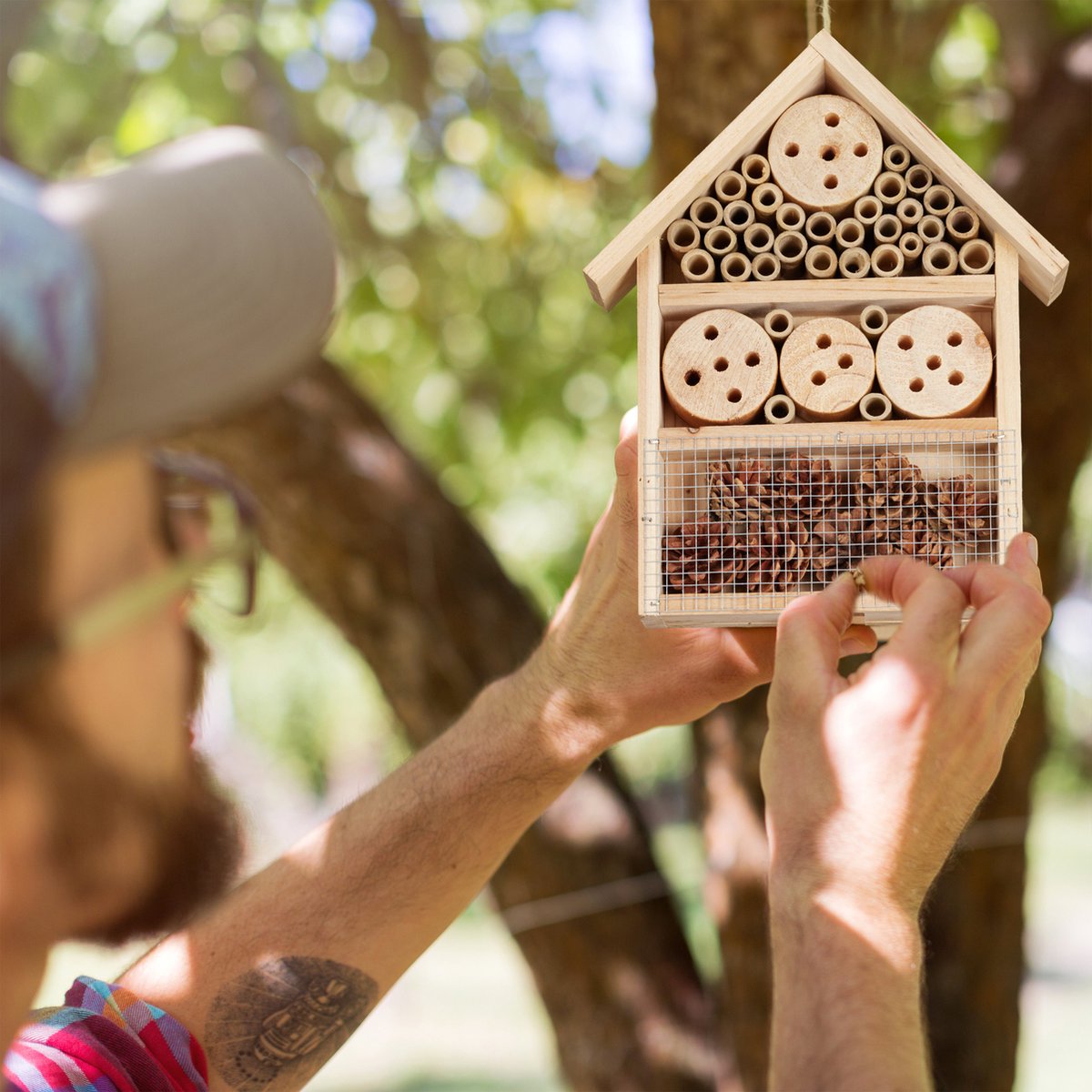 Insectenhotel bouwpakket - Insectenhotels - Bijenhotel - Insectenhotel - Insectenhotel - Must have voor in uw tuin! — cadeau in Spellen & Speelgoed - foto 7