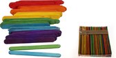 Knutsel ijslolly stokjes - IJslollystokjes gekleurd 100 stuks ( knutselhout ) - lollystokje - knutsel stokjes -