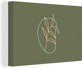 Canvas Schilderij Bladeren – Natuur - 90x60 cm - Wanddecoratie