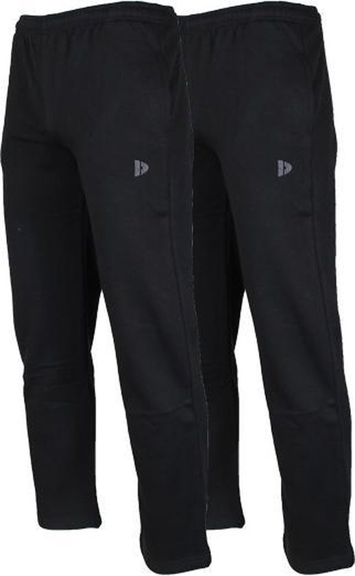 2-Pack Donnay -Joggingbroek rechte pijp dunne kwaliteit (Nigel) - Sportbroek - Heren - Black (020) - maat XL