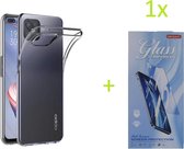 Hoesje Geschikt voor: Oppo Reno 4Z 5G Transparant TPU Silicone Soft Case + 1X Tempered Glass Screenprotector