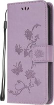 Motorola Moto G10 / G20 / G30 Hoesje - Coverup Bloemen & Vlinders Book Case - Paars