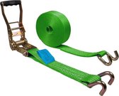 Spanband 50 mm 5 ton 3M Groen ERGO (trek-)ratel + Klauwhaak