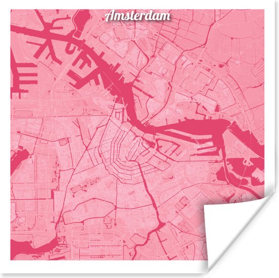 Amsterdam Nederland 52378 ° N / 4900 ° E poster 75x75 cm - Tirage photo sur Poster (décoration murale salon / chambre) / Poster villes européennes