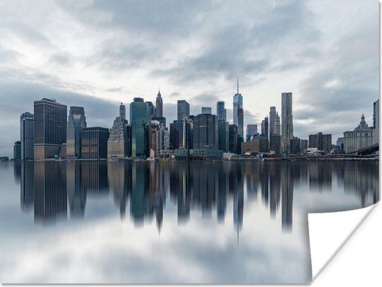 Poster Reflection of the New York skyline 80x60 cm - Tirage photo sur Poster (décoration murale salon / chambre)