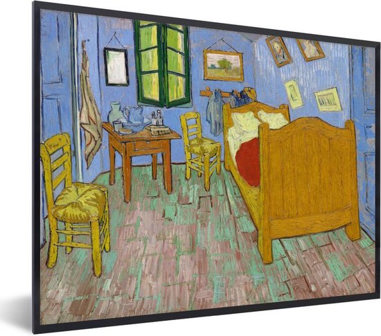 Foto: Fotolijst incl poster slaapkamer in arles vincent van gogh 40x30 cm posterlijst