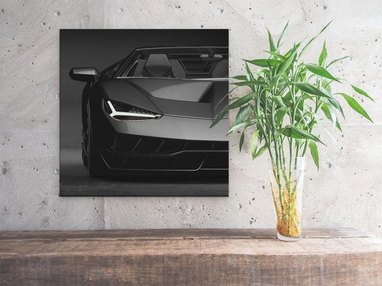 Artaza Peinture sur toile Voiture de sport noire - 40x40 - Klein - Photo sur toile - Impression sur toile