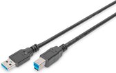 Digitus USB-kabel USB 3.2 Gen1 (USB 3.0 / USB 3.1 Gen1) USB-A stekker, USB-B stekker 1.80 m Zwart Rond, Afgeschermd (dr