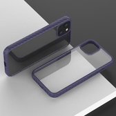 Lederen textuur Schokbestendige pc + TPU-beschermhoes voor iPhone 13 Pro (blauw)