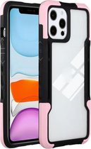 TPU + pc + acryl 3 in 1 schokbestendige beschermhoes voor iPhone 13 Pro (roze)