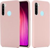 Voor Xiaomi Redmi Note 8 2021 Pure Color Liquid Silicone Schokbestendig Case met volledige dekking (roze)