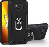 Voor Xiaomi Poco X3 PC + TPU-beschermhoes met 360 graden draaibare ringhouder (zwart)