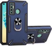 Voor Tecno Camon 17 PC + TPU-beschermhoes met 360 graden draaibare ringhouder (koningsblauw)