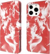 Cloud Fog Pattern Horizontal Flip Leather Case met houder & kaartsleuf & portemonnee voor iPhone 13 Pro Max (rood)