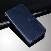 idewei Crazy Horse Textuur Horizontale Flip Leren Case met Houder & Kaartsleuven & Portemonnee Voor Huawei P50 Pro (Blauw)