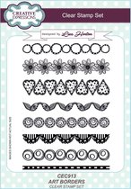 Creative Expressions Clear stamp - Deco randen - A5 - Set van 8 stempels