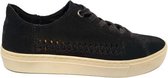 Toms Lenox Dames Veterschoen 10010007 Black Deconstructed Suede/Woven Panel Maat 36