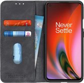 KHAZNEH OnePlus Nord 2 5G Case Retro Wallet Book Case Zwart