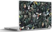 Laptop sticker - 17.3 inch - Bloemen - Vogel - Toekan - 40x30cm - Laptopstickers - Laptop skin - Cover