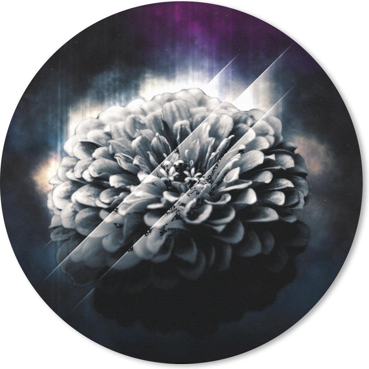 Muismat rond 20x20 cm - Mousepad Bloemen - Licht - Rook - Ronde muismatten