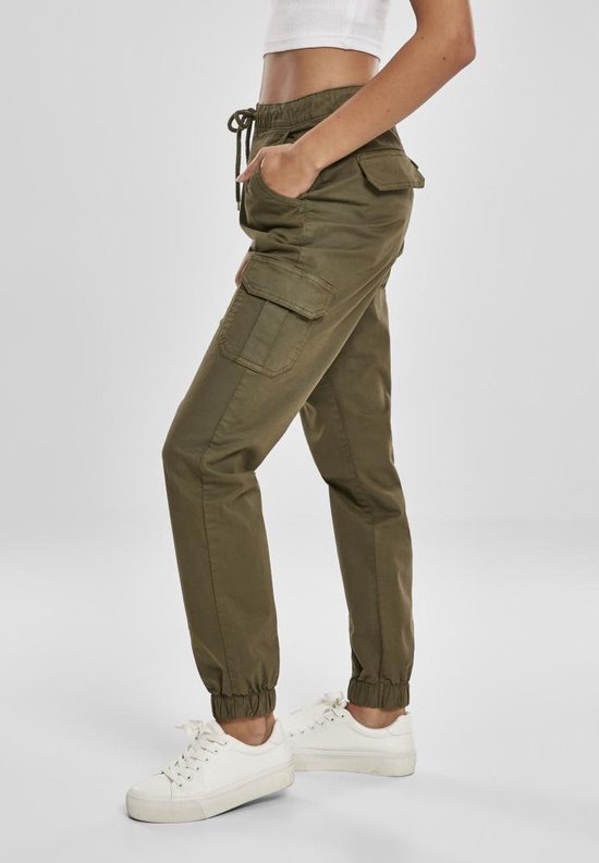 Cargo broek groen met stretch en high waist model