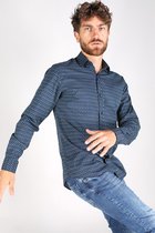 Gabbiano Overhemd Overhemd Met Stretch En Print 331789 Navy Mannen Maat - XXL