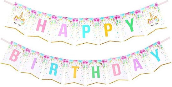 Happy Birthday Slinger Unicorn Verjaardag Versiering Feest Versiering Kinderfeestje Happy Birthday Decoratie