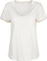 Summum Dames T-Shirt met V-Hals Ecru maat S