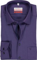 MARVELIS modern fit overhemd - paars met zwart mini dessin (contrast) - Strijkvrij - Boordmaat: 40