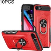 10 PCS Shield Armor PC + TPU-beschermhoes met 360 graden rotatieringhouder voor iPhone 6 Plus (rood)