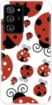 ADEL Siliconen Back Cover Softcase Hoesje Geschikt voor Samsung Galaxy Note 20 - Lieveheersbeestjes