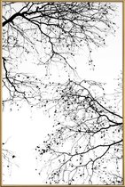 JUNIQE - Poster met kunststof lijst Black Branches 2 -40x60 /Wit &