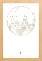 JUNIQE - Poster met houten lijst Harry Potter - minimalistisch -30x45