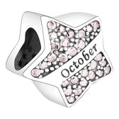 Bedel geboorte maand Oktober | Ster met zirkonia | 925 Sterling Zilver