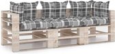 Medina Tuinbank 3-zits met kussens pallet grenenhout