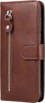 Samsung Galaxy Note 20 Book Case Hoesje met Rits - Kunstleer - Pasjeshouder - Portemonnee - Samsung Galaxy Note 20 - Bruin
