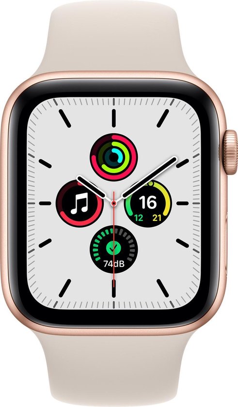 Apple Watch SE 2021 - Smartwatch dames en heren - 44mm - Roségoud