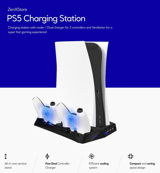 PS5 Oplaad Station met koeling
