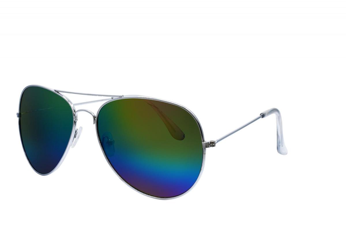 Hidzo Zonnebril Piloten Zilver - UV 400 - Regenboog Glazen
