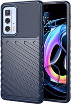 Motorola Edge 20 Pro Hoesje TPU Thunder Design Back Cover Blauw