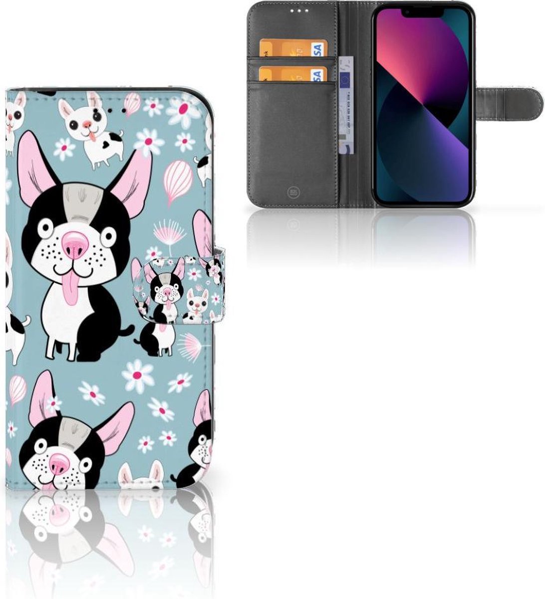 Apple iPhone 13 Telefoonhoesje met Pasjes Hondjes