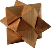 breinbreker IQ puzzel Ster 8 cm hout bruin