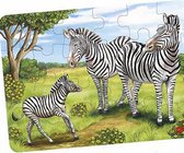 legpuzzel Afrikaanse Dieren Zebra 12 cm hout 24-delig