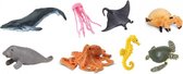 mini-figuren Good Luck zeedieren 2 cm rubber 8 stuks