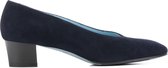 Thierry Rabotin Dames Suède   Pumps / Schoenen - Blokhak  hoogte 4 cm - 7377 fmc - Blauw - Maat 41