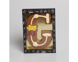 Luxe Gedecoreerde Melk Chocolade Letter G - 240 Gram