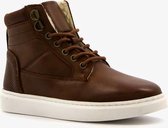 Groot gevoerde leren jongens veterboots - Bruin - Maat 37