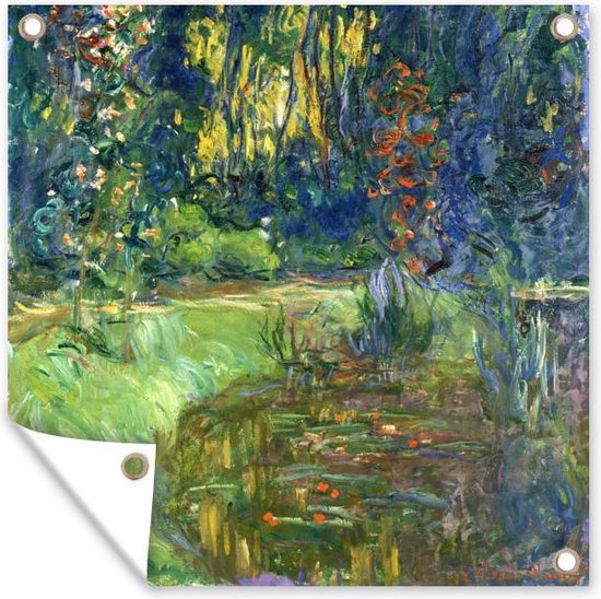 Tuindoek Vijver met waterlelies - Claude Monet - 100x100 cm