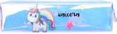etui eenhoorn 20 x 4 cm polyester zilver holografisch
